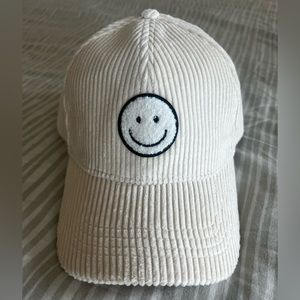 smiley face corduroy hat